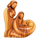 Hand-Carved Bethlehem Olive Wood Holy Family Figurine – Modern Nativity Sculpture