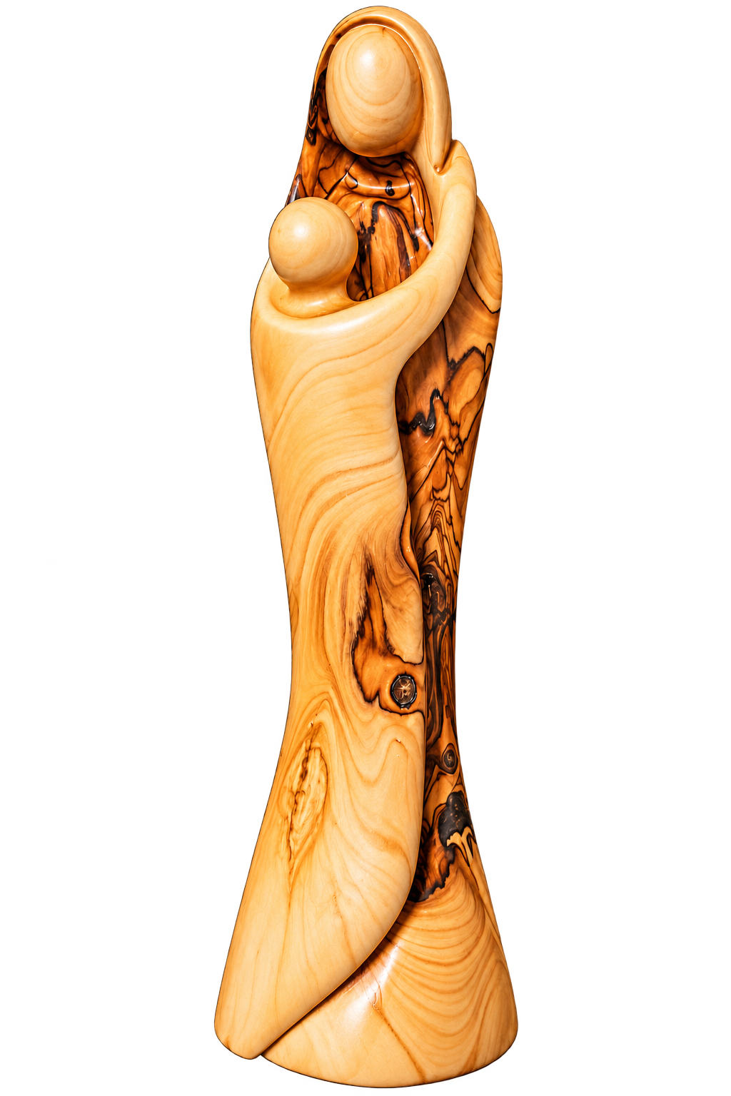 Hand-Carved Bethlehem Olive Wood Virgin Mary and Child Jesus