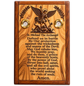 St. Michael the Archangel Olive Wood Prayer Plaque